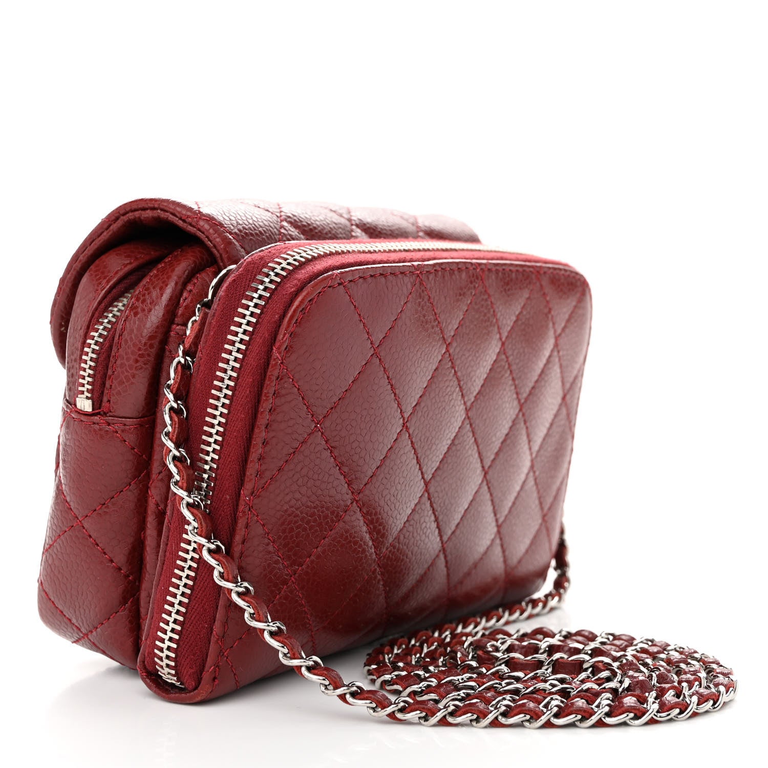 Chanel Caviar Quilted Small Pocket Camera Case Red 3 of 10