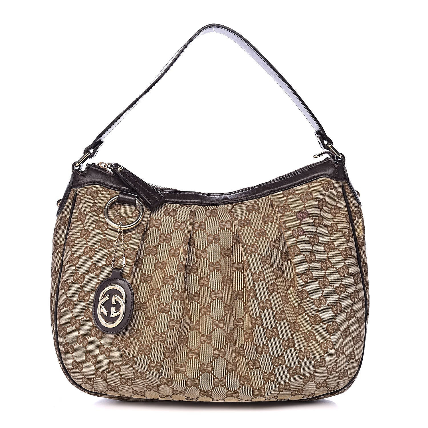 Gucci Monogram Medium Sukey Hobo Dark Brown 1 of 23