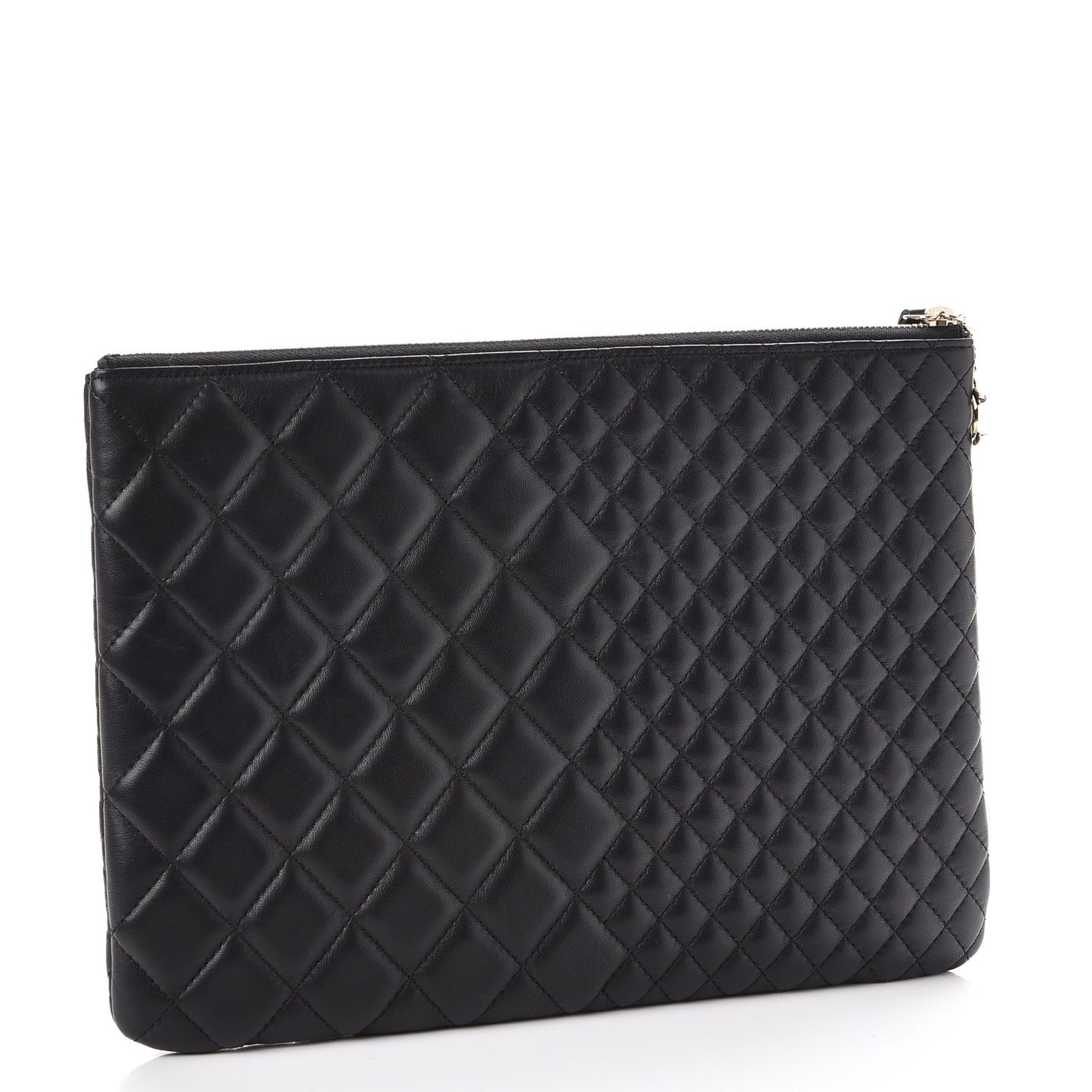 Lambskin Bi Quilted Medium Cosmetic Case Black