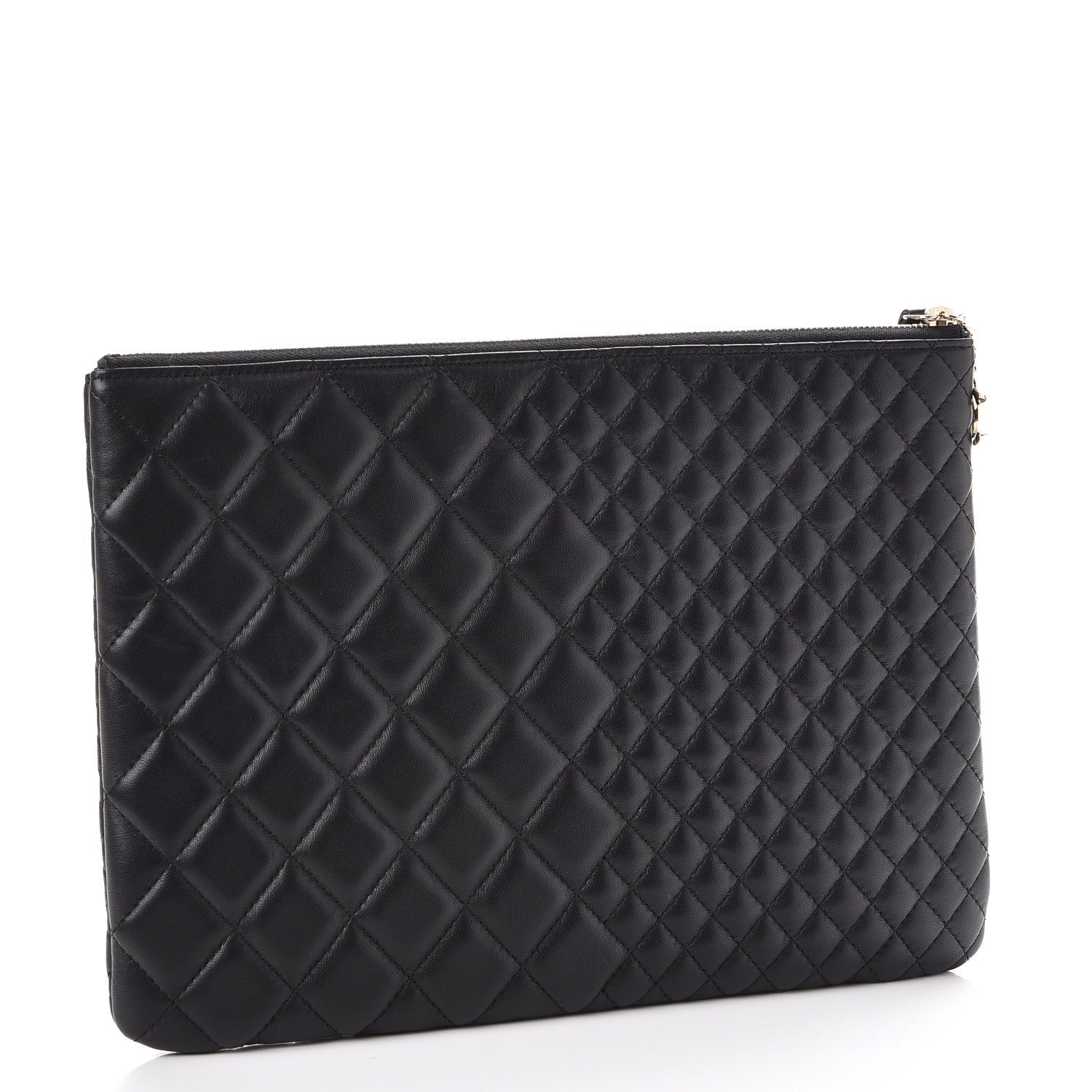 Chanel Lambskin Bi Quilted Medium Cosmetic Case Black 3 of 8