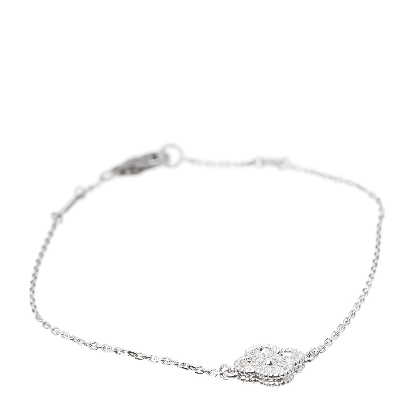 18K White Gold Diamond Sweet Alhambra Bracelet