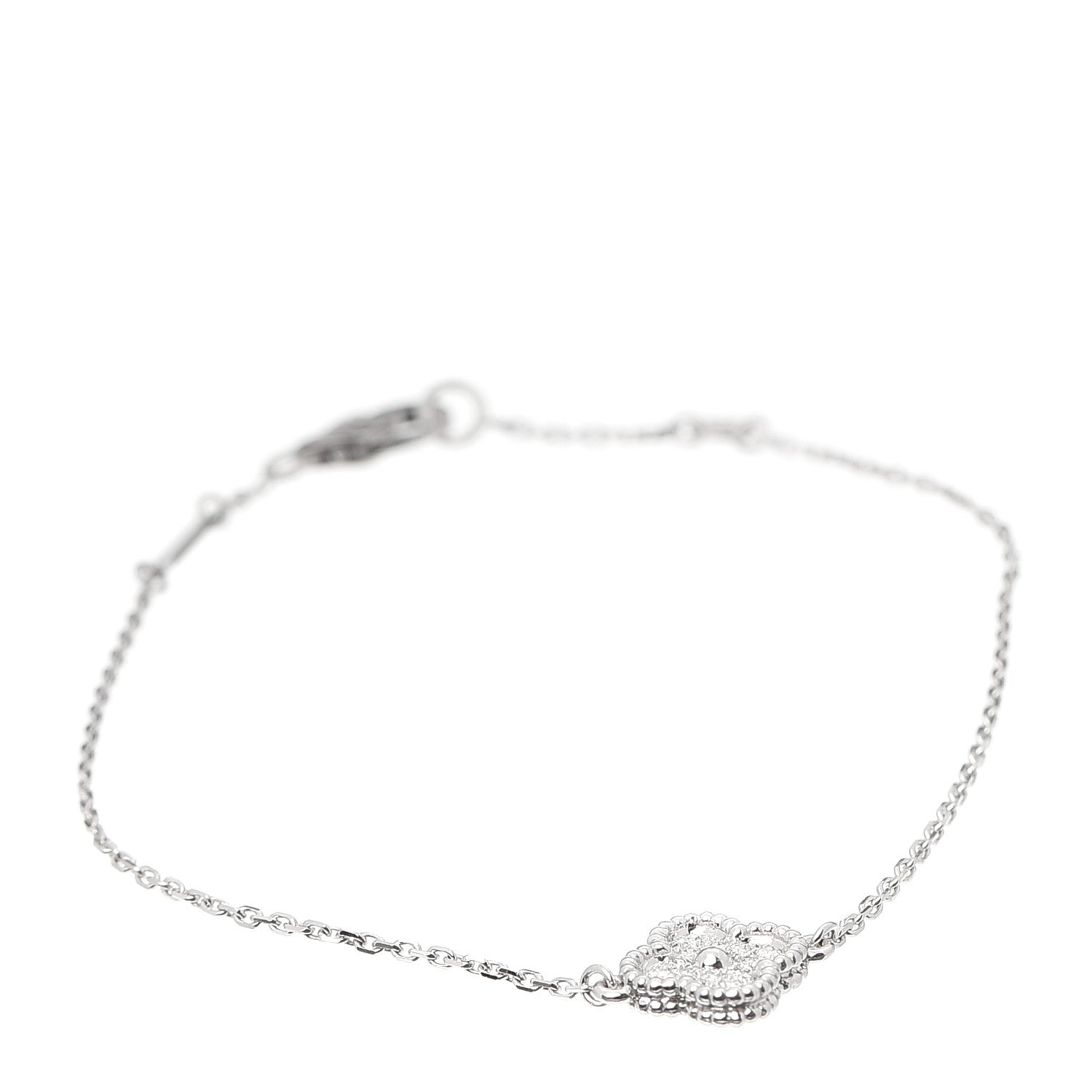 Van Cleef & Arpels 18K White Gold Diamond Sweet Alhambra Bracelet 1 of 8