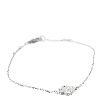 Van Cleef & Arpels 18K White Gold Diamond Sweet Alhambra Bracelet 1 of 8