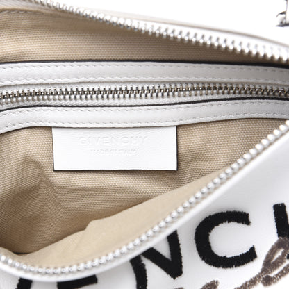 Givenchy Calfskin Velvet Logo Small Pandora White 6 of 9
