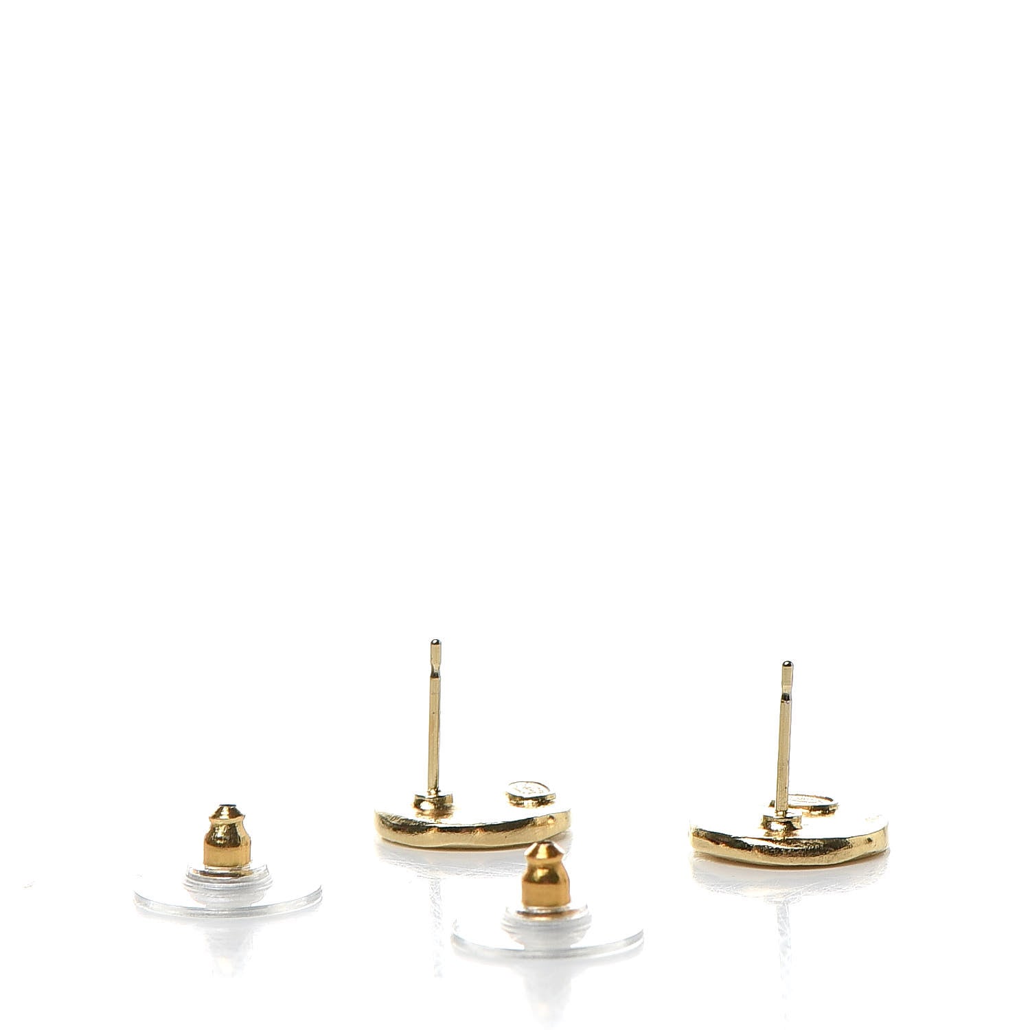 Chanel Crystal CC Stud Earrings Gold 3 of 5