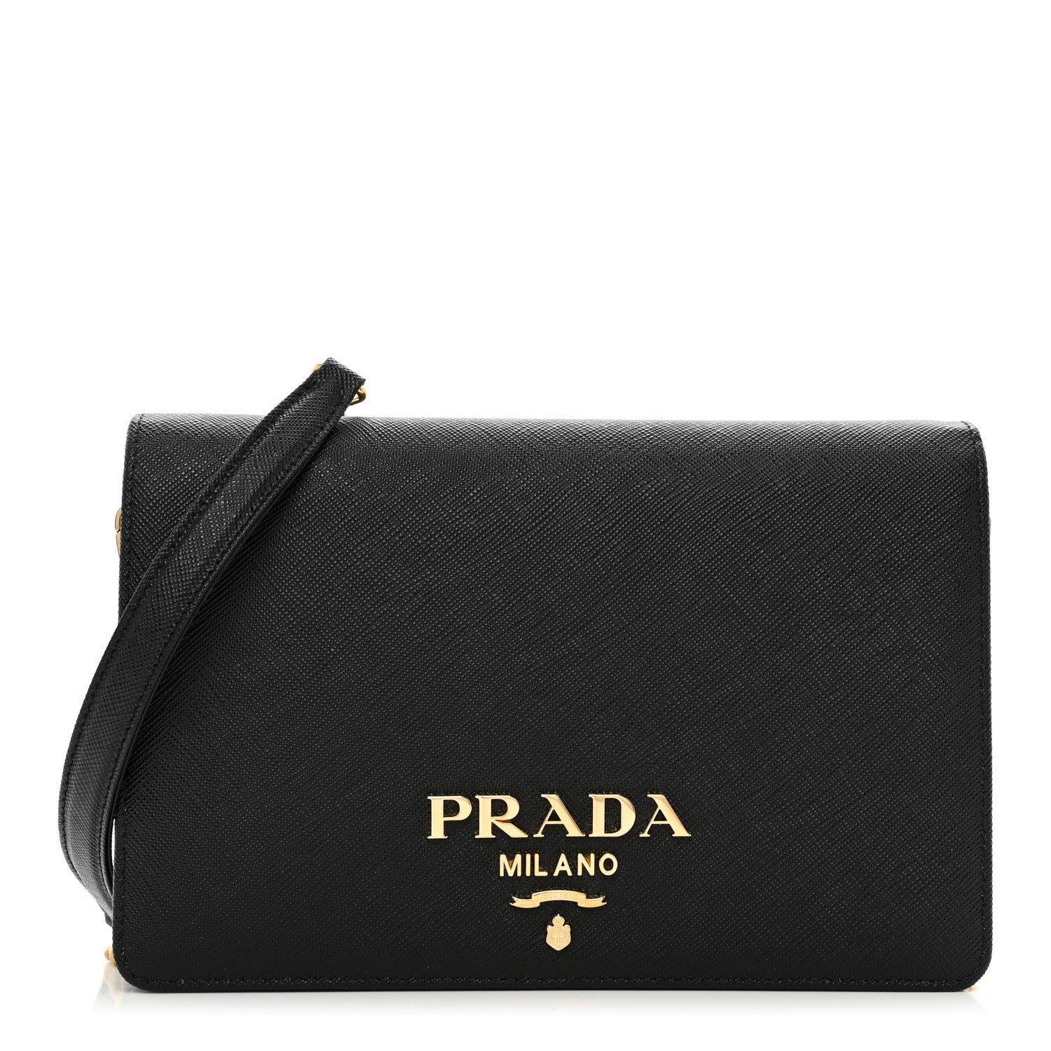 Prada Saffiano Lux Mini Crossbody Bag Black 1 of 9