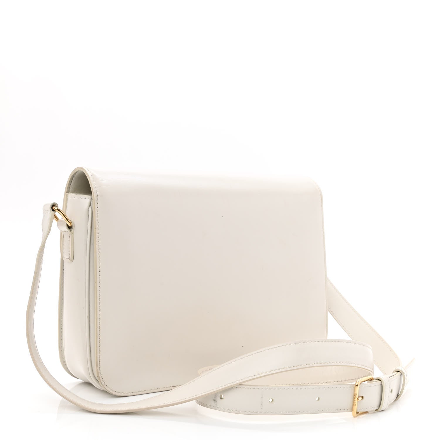 Celine Shiny Calfskin Medium Triomphe White 3 of 13