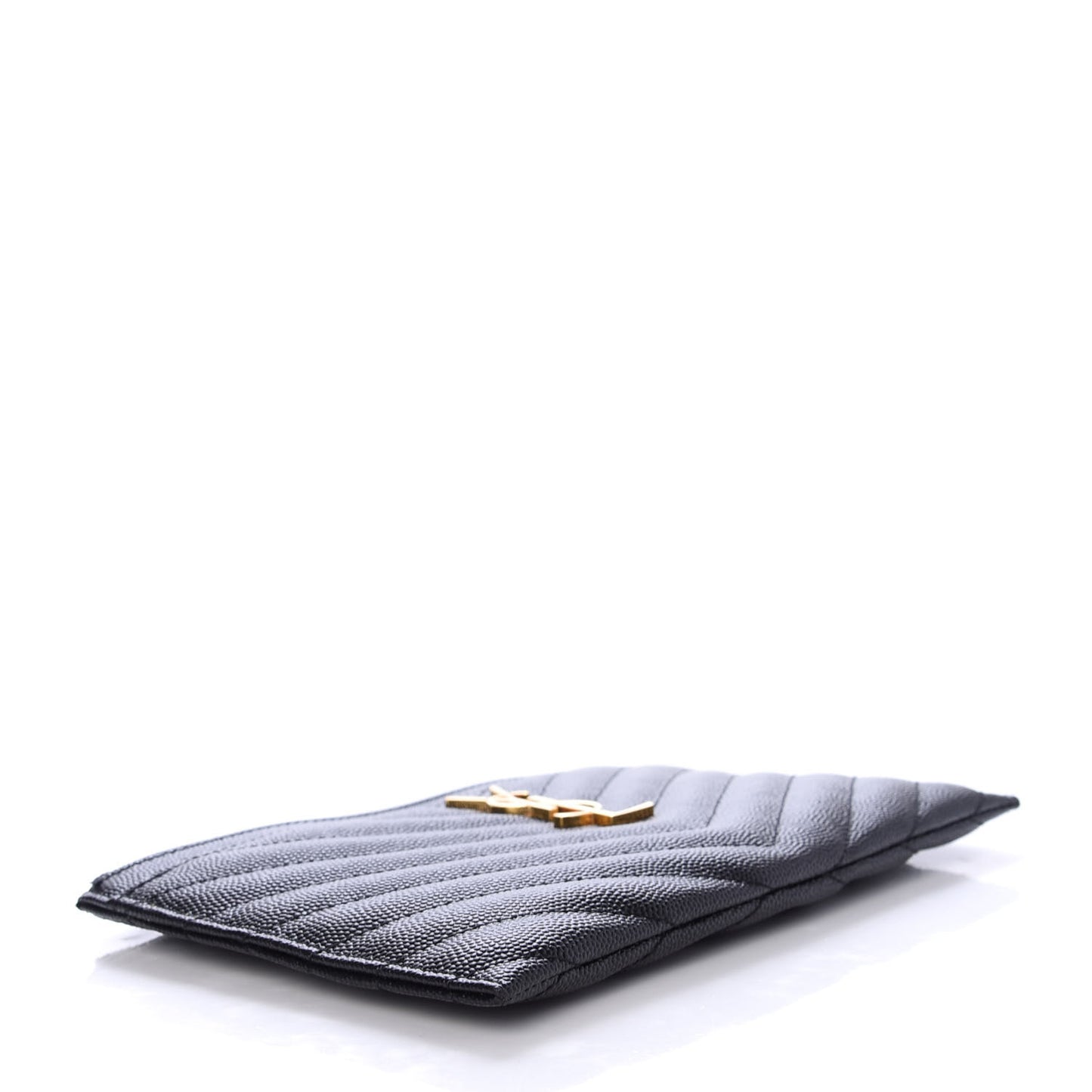 Grain De Poudre Chevron Monogram Bill Pouch Black