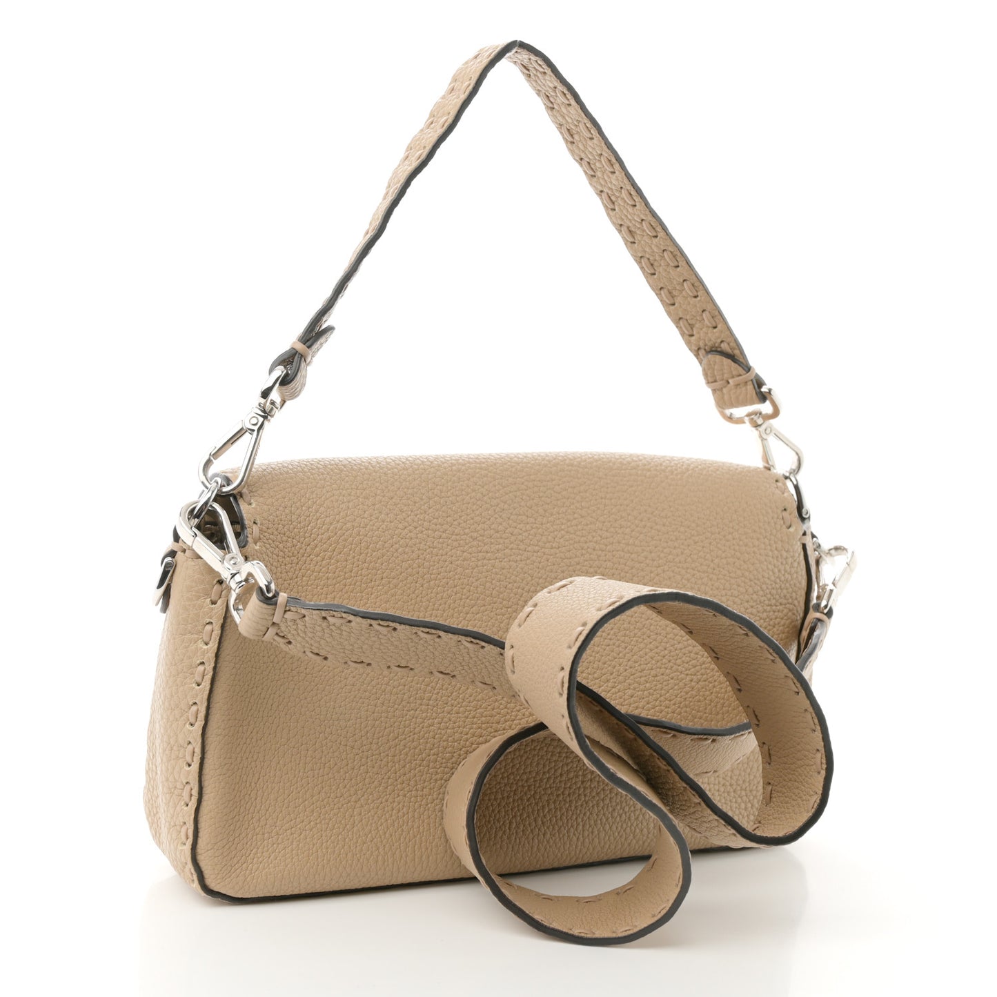 Cuoio Roma Sellerissima Nappa Sintetica Tape Stitch Baguette Beige