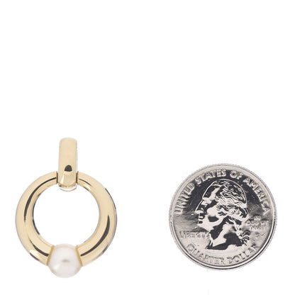 Cartier 18K Yellow Gold Pearl Doorknocker Pendant 2 of 3
