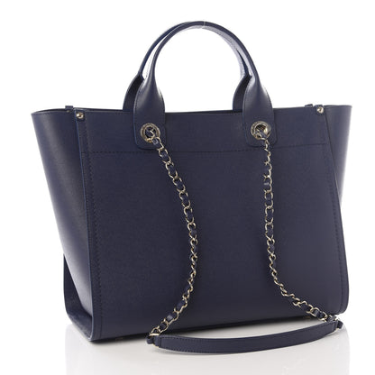 Chanel Caviar Small Studded Deauville Tote Blue 2 of 9