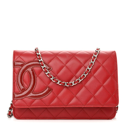 Chanel Calfskin Quilted Cambon Wallet On Chain WOC Red 1 of 13