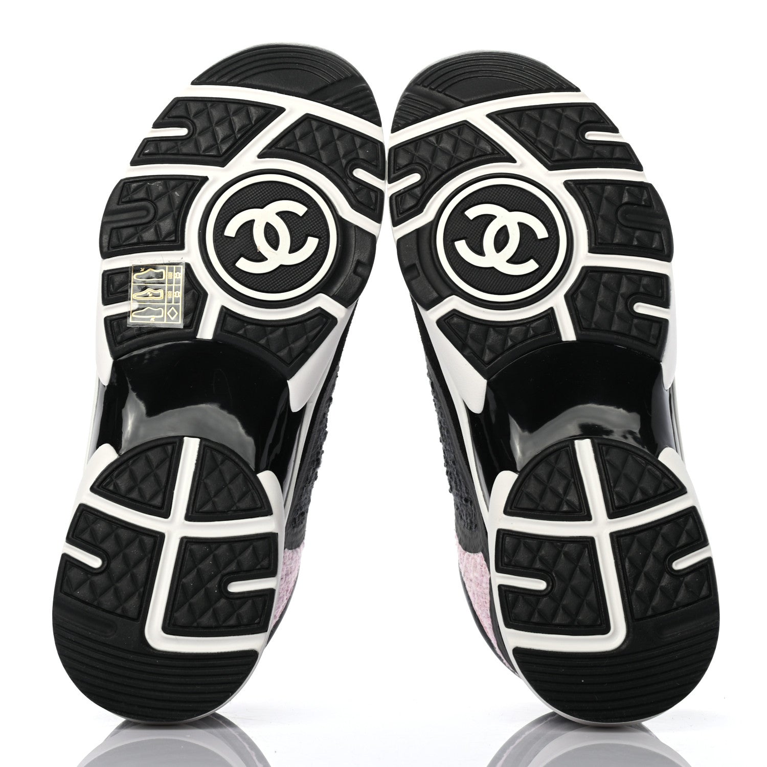 Chanel Tweed Suede Calfskin CC Sneakers 36.5 Gray Pink 5 of 7
