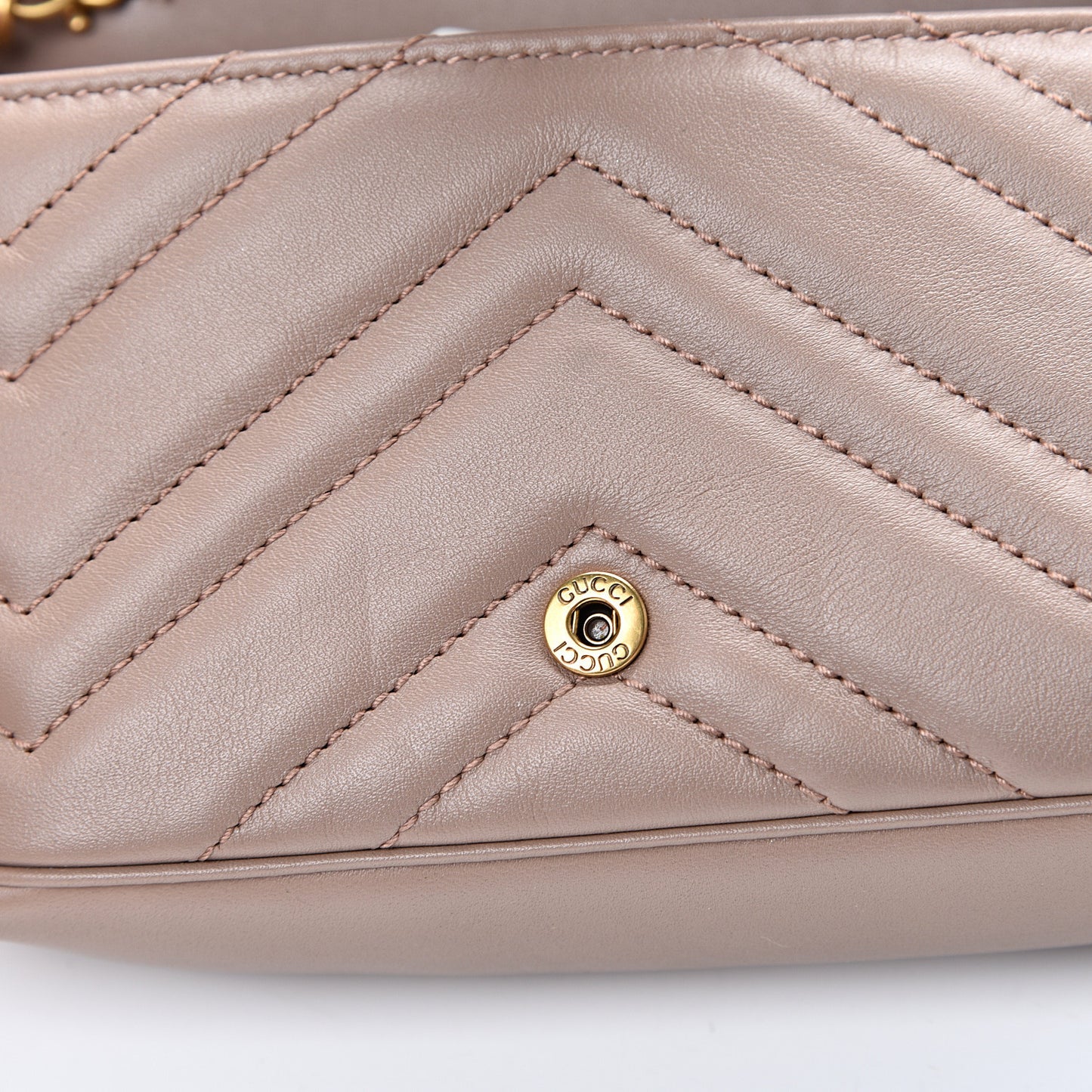 Calfskin Matelasse Super Mini GG Marmont Shoulder Bag Porcelain Rose