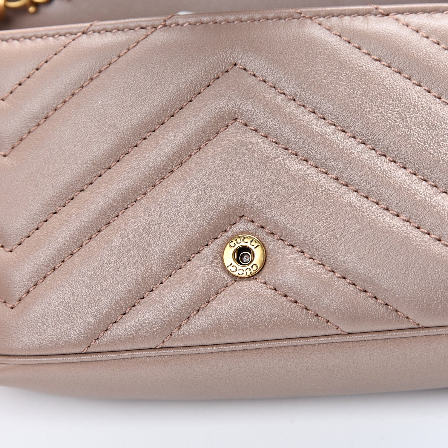 Gucci Calfskin Matelasse Super Mini GG Marmont Shoulder Bag Porcelain Rose 7 of 10