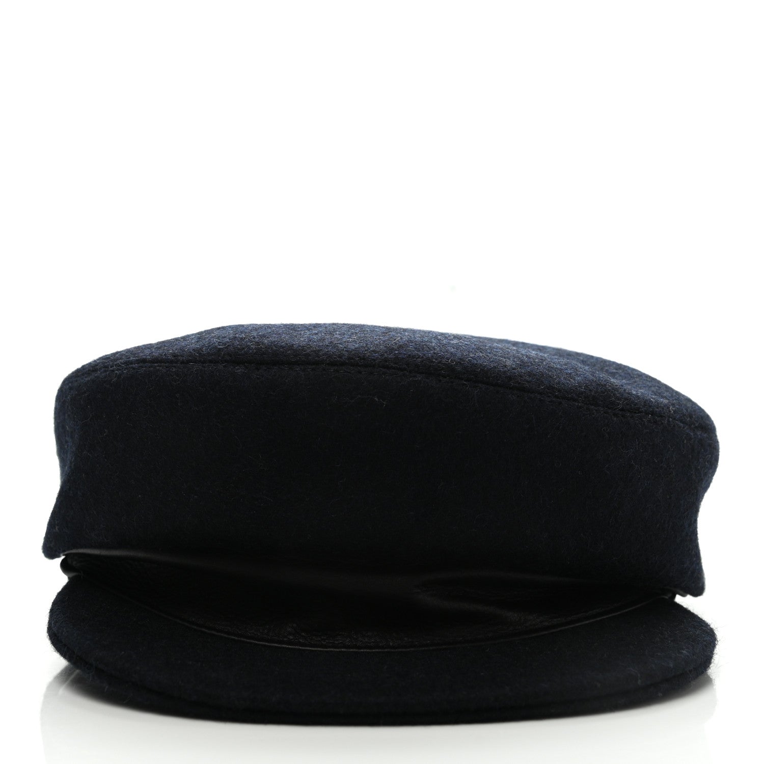 Hermes Broadcloth Newton Calfskin Dani Cap 58 Marine Black 3 of 9