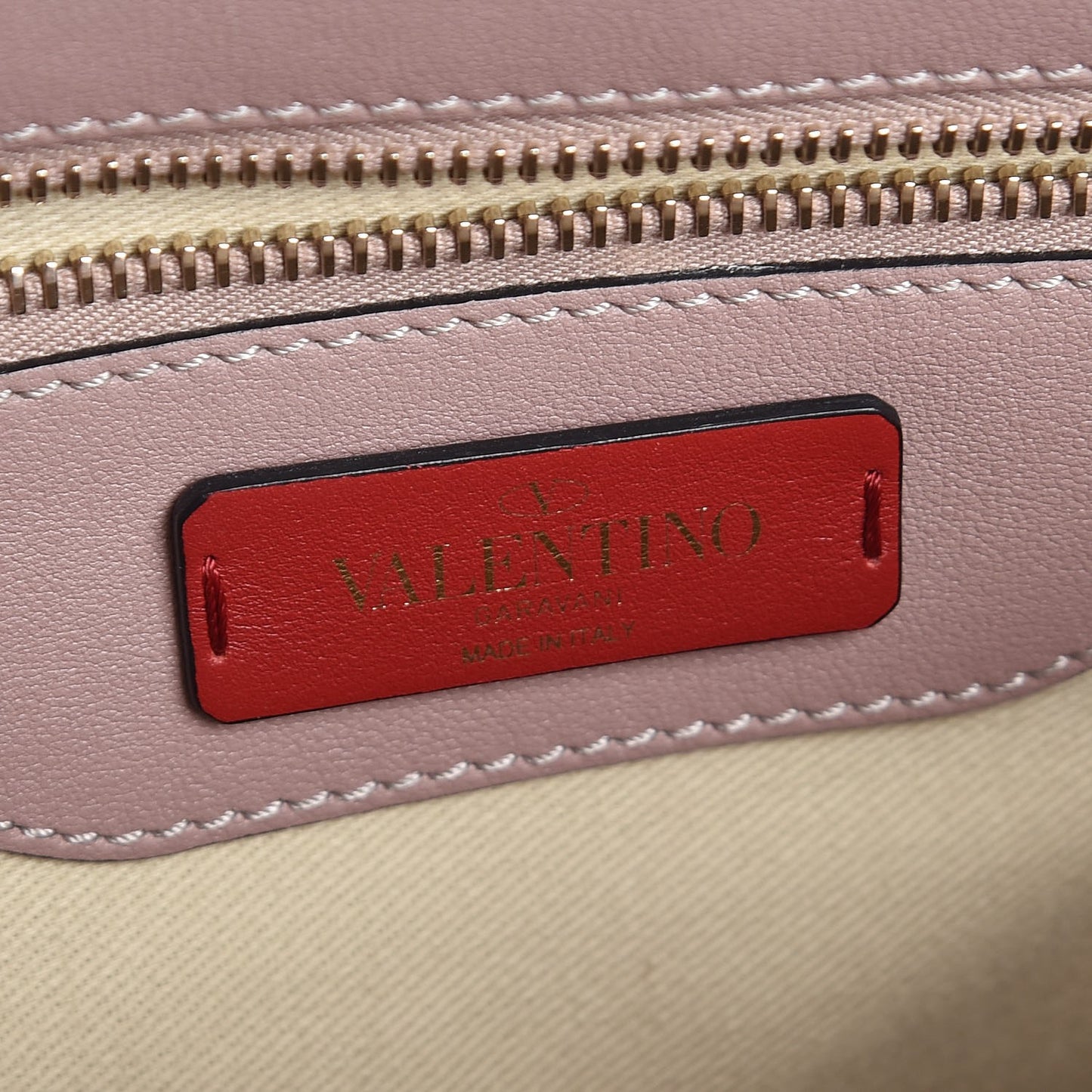 Smooth Calfskin Rockstud Top Handle Shoulder Bag Beige