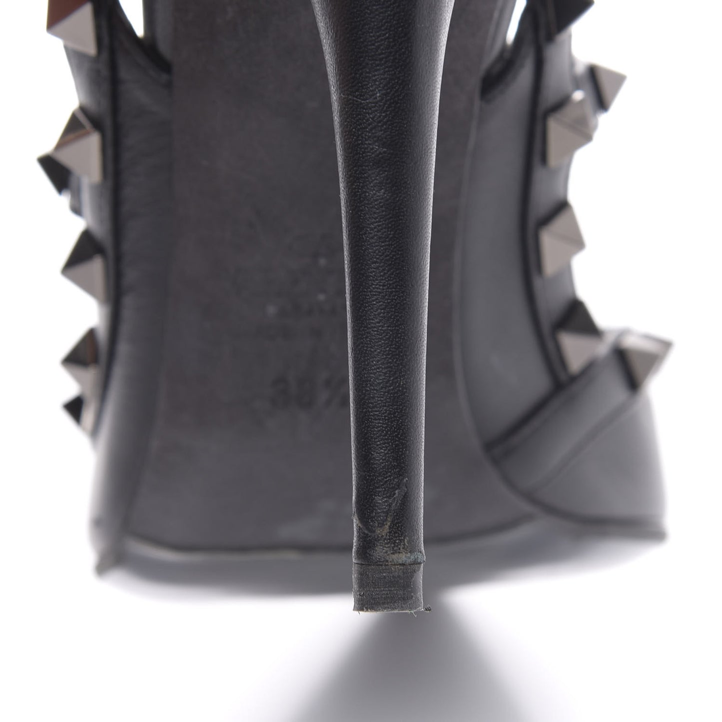 Nappa Rockstud Ankle Strap Pumps 38.5 Black