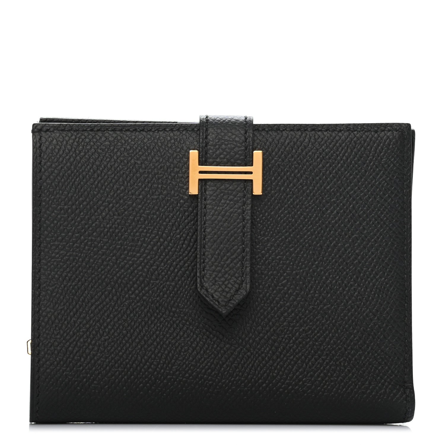 Hermes Epsom Bearn Compact Wallet Black 1 of 6