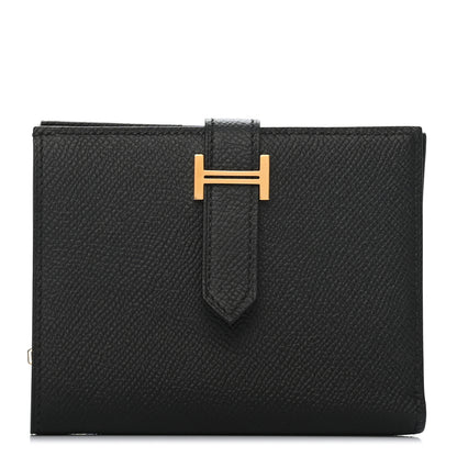 Hermes Epsom Bearn Compact Wallet Black 1 of 6