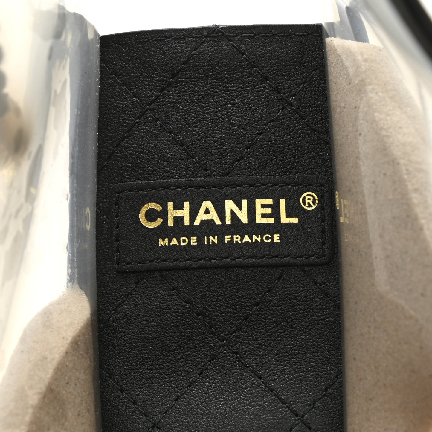 Lambskin PVC Sand By The Sea Flap With Pearl Strap Black