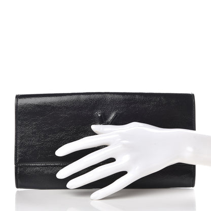 Saint Laurent Textured Patent Monogram Small Belle De Jour Clutch Black 2 of 9