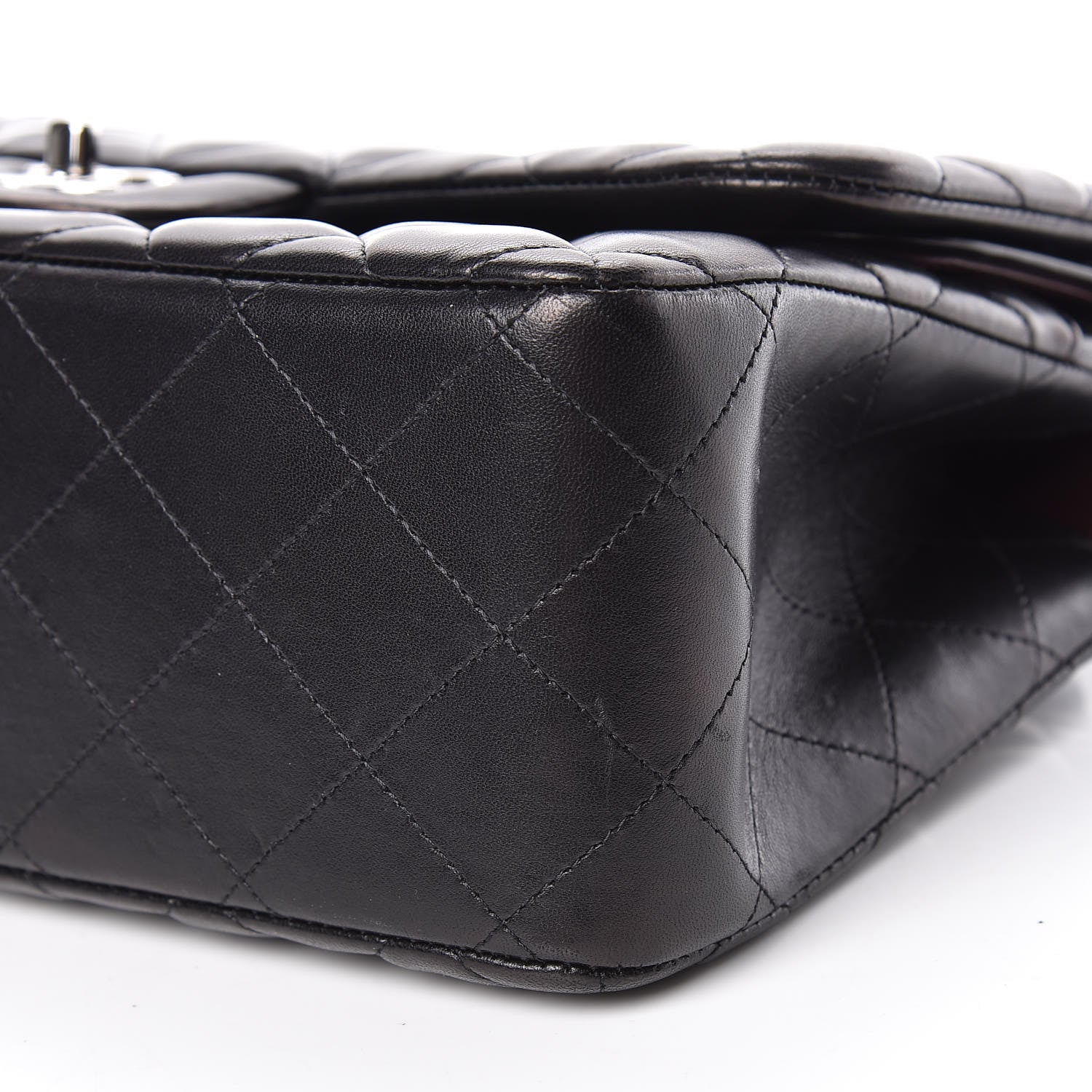 Chanel Lambskin Quilted Jumbo Double Flap Black 12 of 13