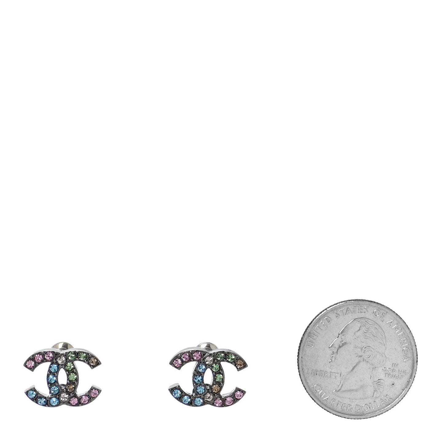 Ruthenium Crystal CC Earrings Multicolor