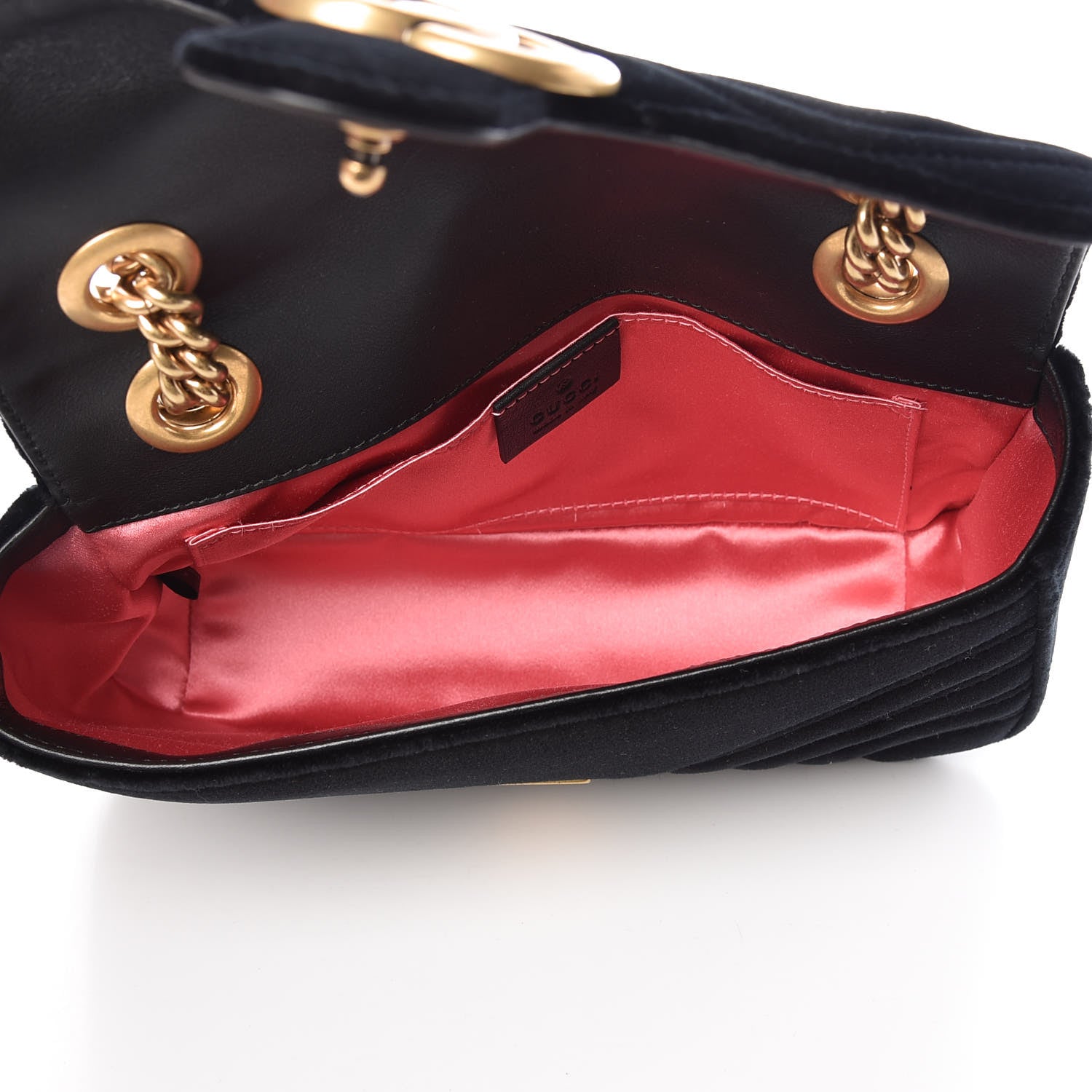 Gucci Velvet Matelasse Mini GG Marmont Shoulder Bag Black 6 of 10