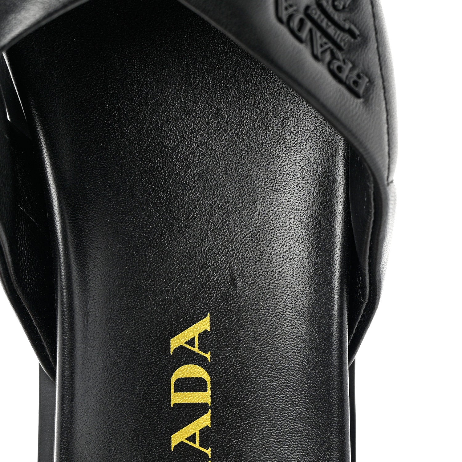 Prada Nappa Logo Quilted Criss Cross Slide Sandals 40 Black 9 of 10