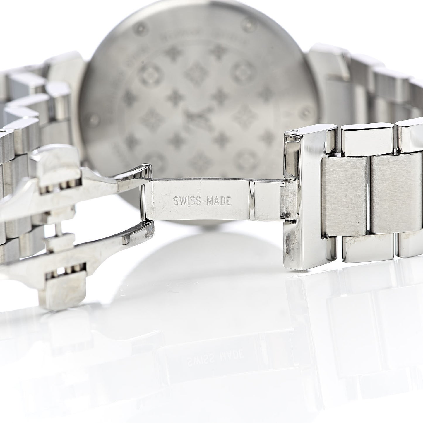Stainless Steel Diamond 34mm Tambour Quartz Watch Black