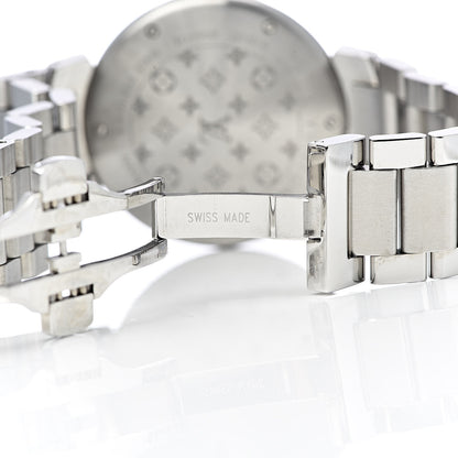 Louis Vuitton Stainless Steel Diamond 34mm Tambour Quartz Watch Black 7 of 8