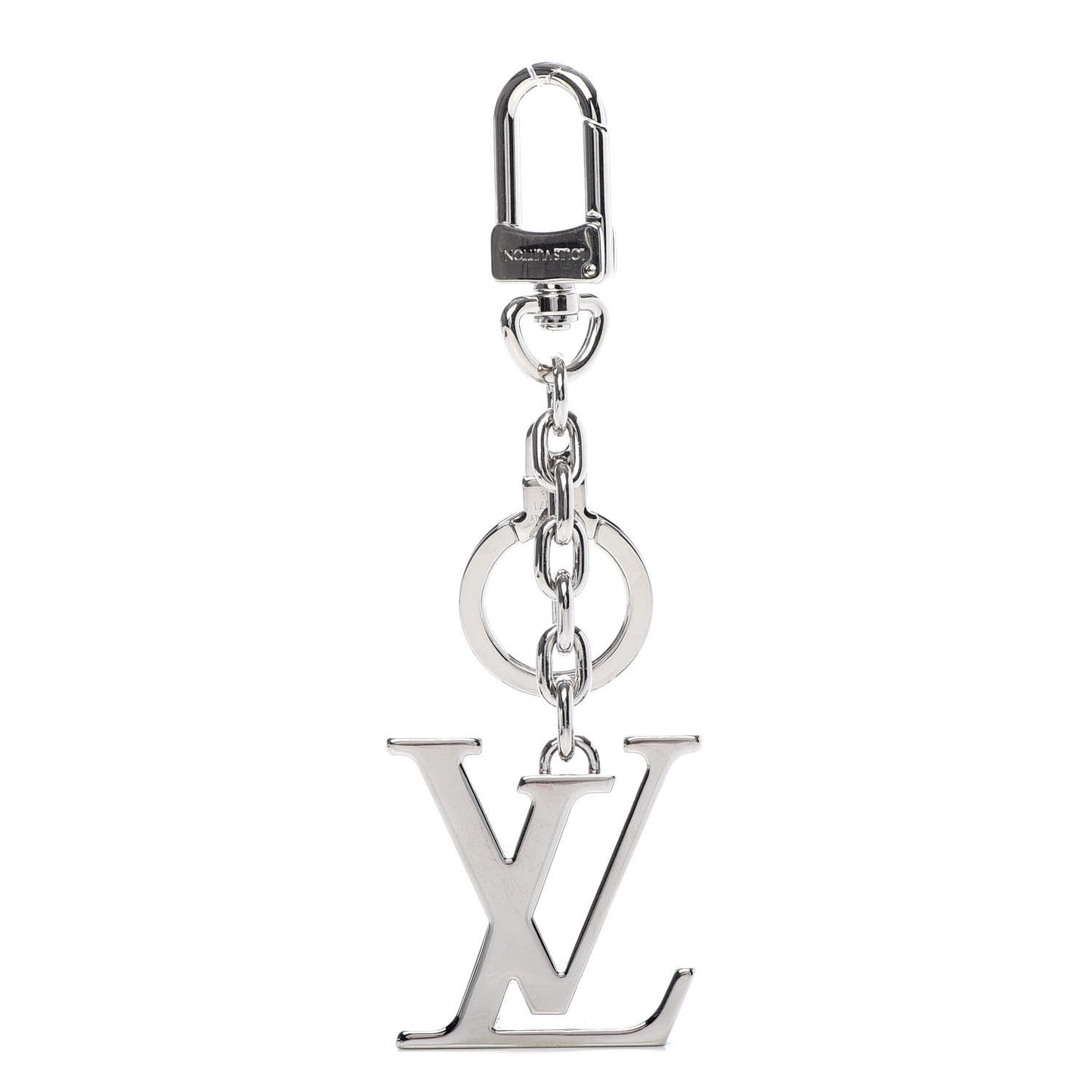 LV Facettes Bag Charm Key Holder Silver