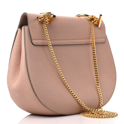 Chloe Grained Lambskin Mini Drew Shoulder Bag Cement Pink 3 of 8