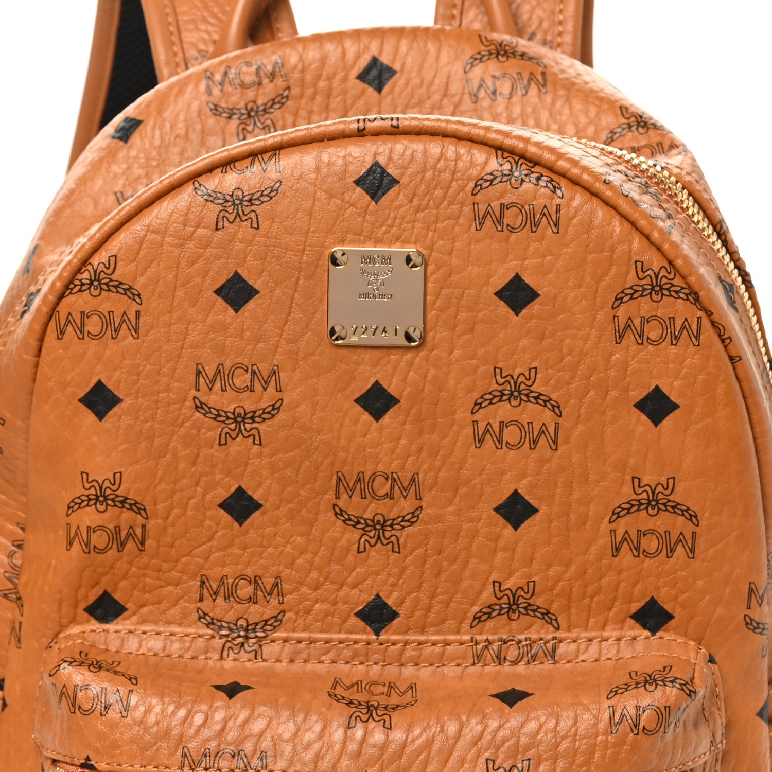 MCM Visetos Small Stark Backpack Cognac 7 of 9