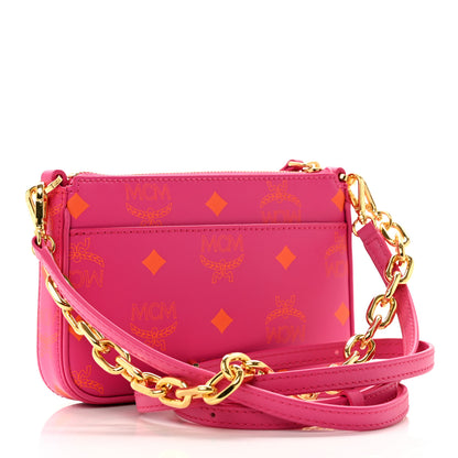 MCM Calfskin Color Splash Mini Pouch on Chain Pink 3 of 6