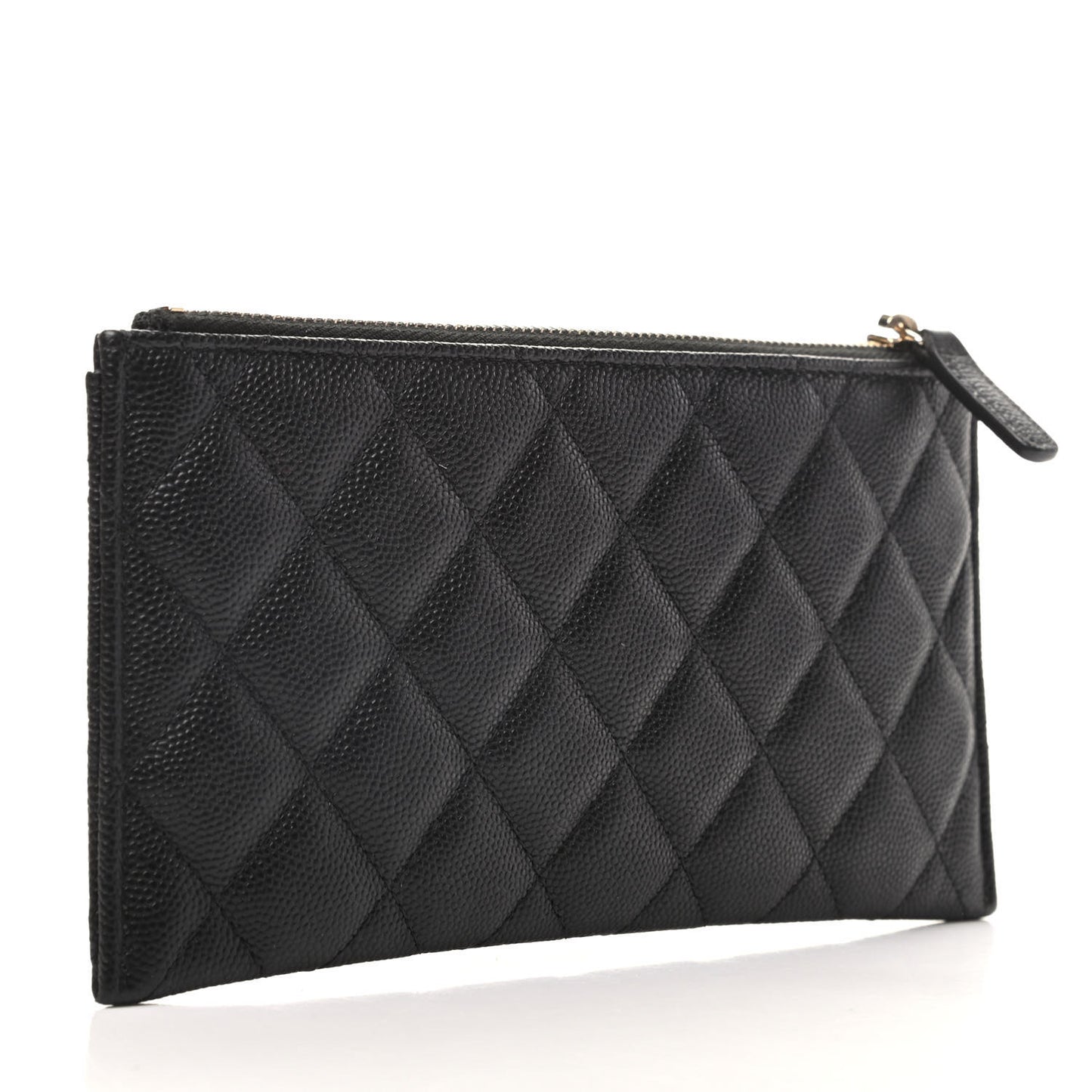 Caviar Quilted Classic Zip Pouch Black