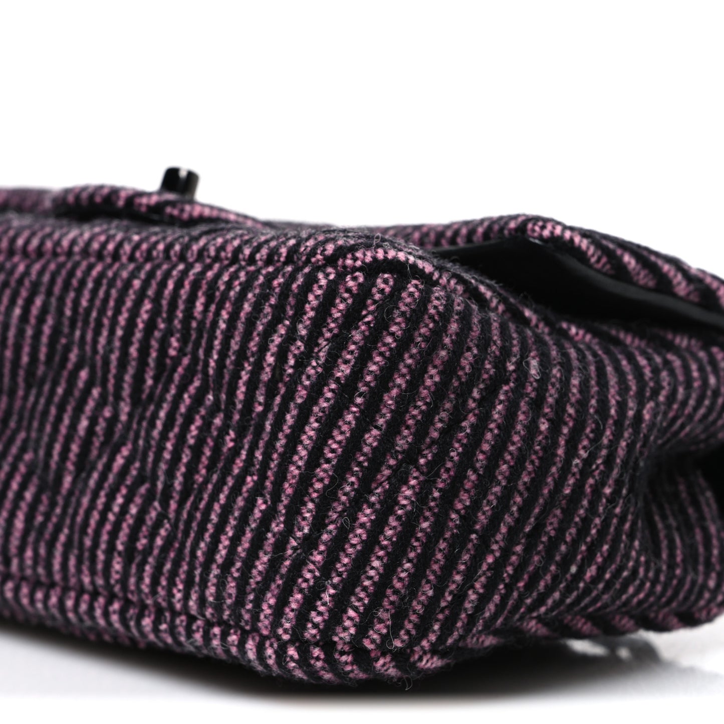 Wool Tweed Quilted Mini Rectangular Flap Pink Black