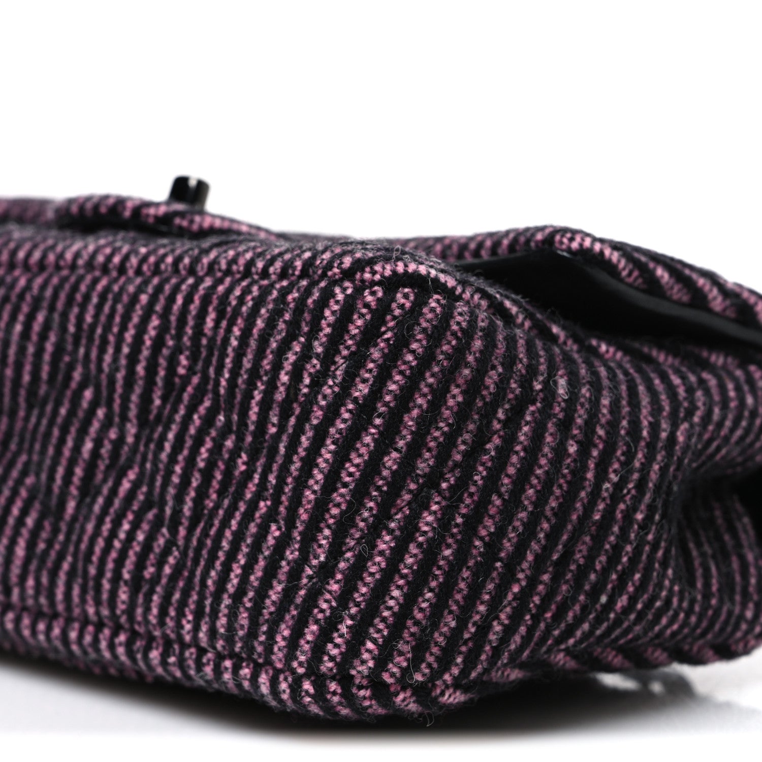Chanel Wool Tweed Quilted Mini Rectangular Flap Pink Black 9 of 10