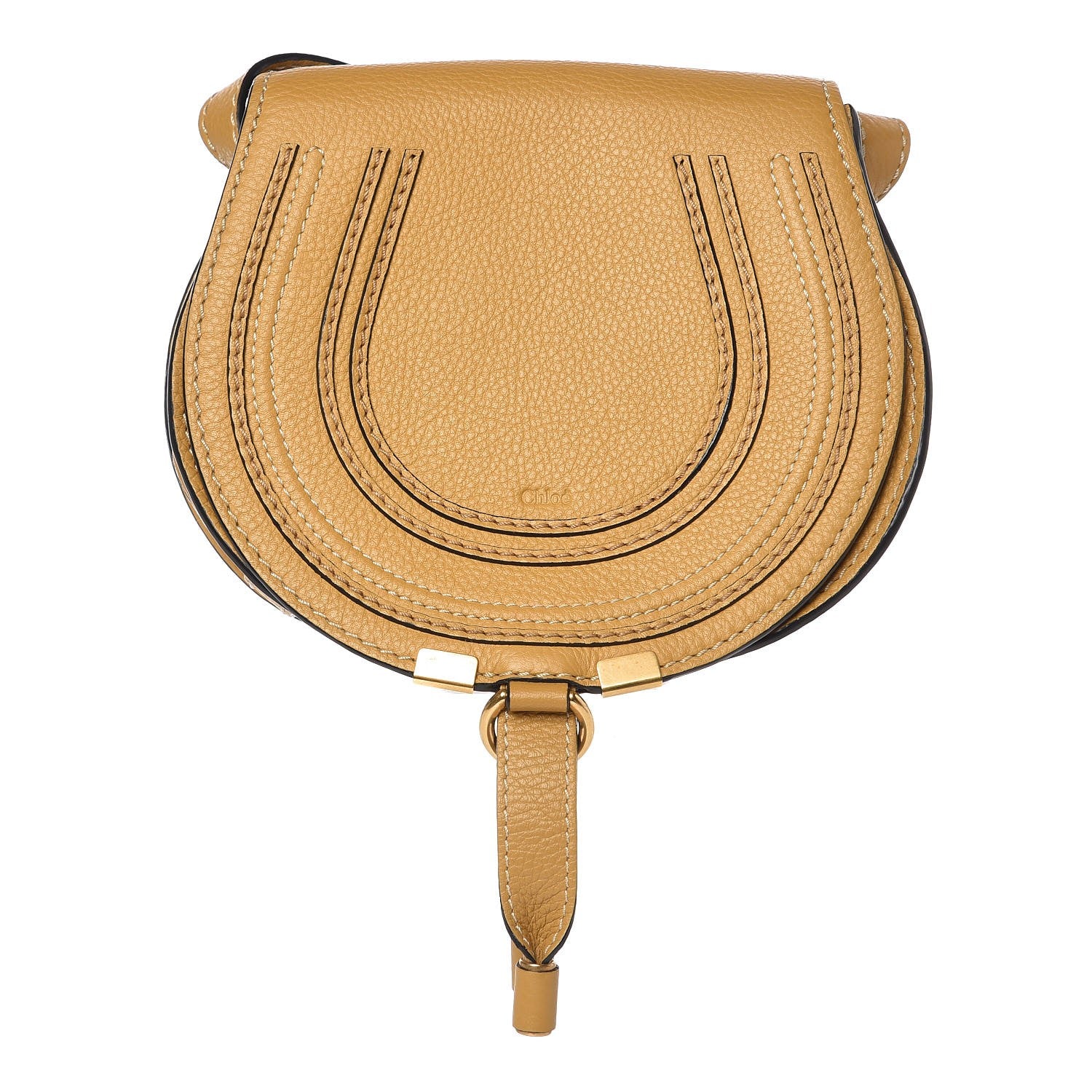 Chloe Calfskin Mini Marcie Round Crossbody Bag Curry Yellow 1 of 7