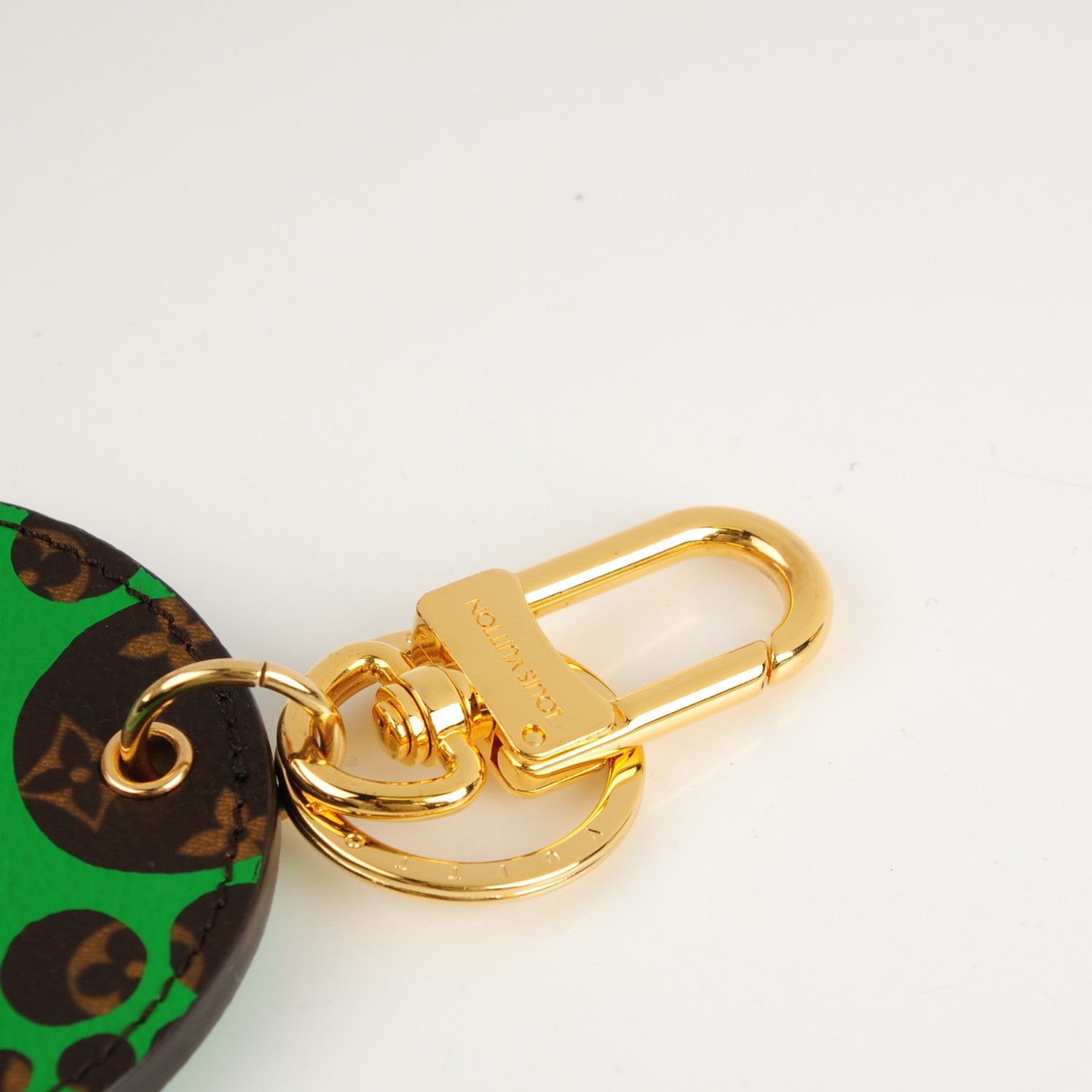 Louis Vuitton Monogram Kusama Pumpkin Dots Key Ring Green 9 of 12