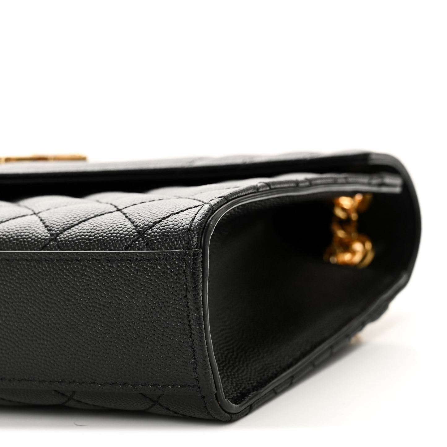 Grain De Poudre Textured Mixed Matelasse Triquilt Medium Monogram Satchel Black