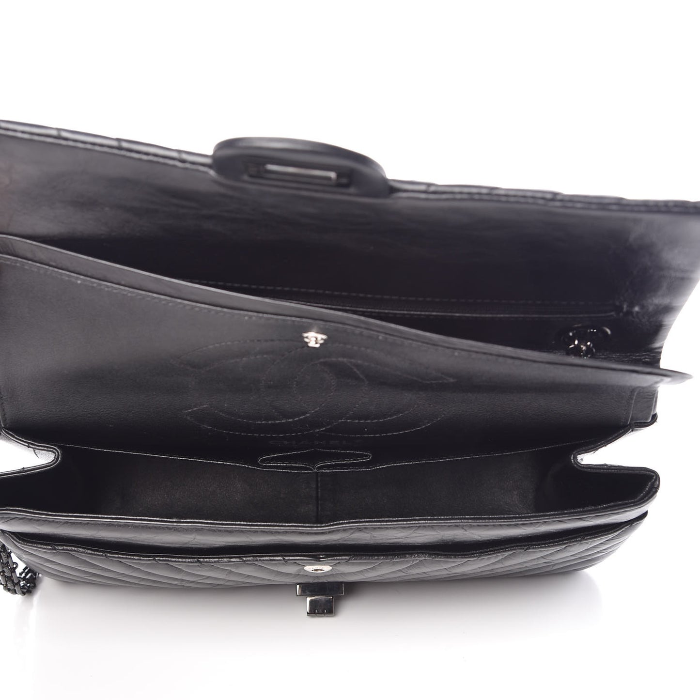 Aged Calfskin Chevron Quilted 2.55 Reissue 226 So Black
