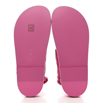 Chanel Suede Calfskin Velcro Dad Sandals 38 Pink 5 of 9