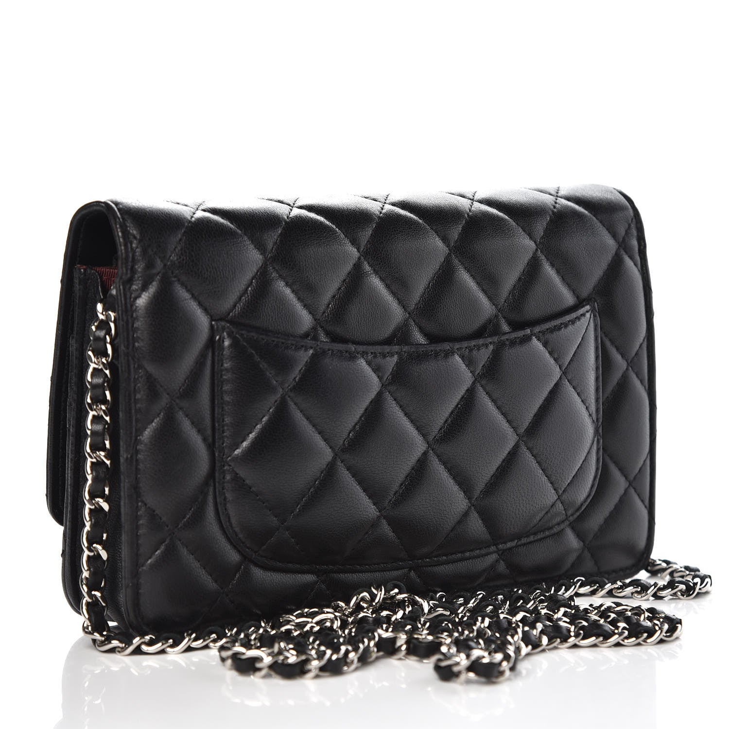Chanel Lambskin Quilted Wallet On Chain WOC Black 3 of 11
