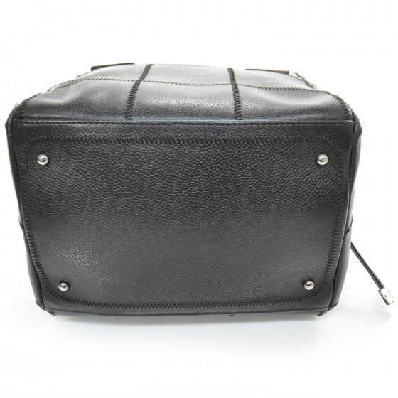 Caviar Square Stitched Small Handbag Black