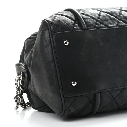 Chanel Calfskin Quilted Relax CC Bowler Bag Black 9 of 12