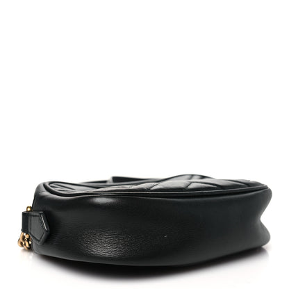Gucci Calfskin Matelasse Mini GG Marmont Chain Shoulder Bag Black 4 of 10