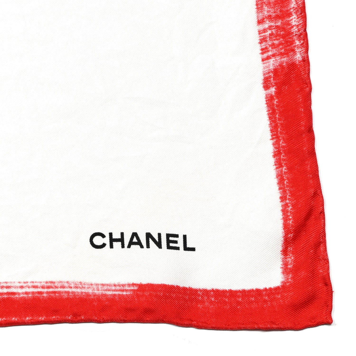 Chanel Silk Front Row Only Square Scarf Red 2 of 4