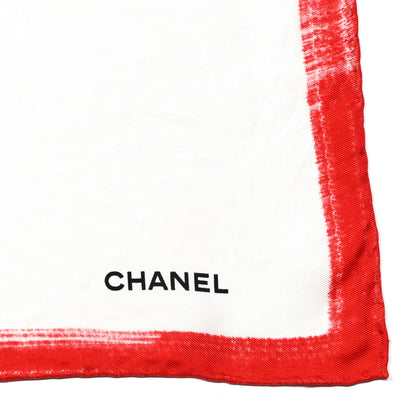 Chanel Silk Front Row Only Square Scarf Red 2 of 4